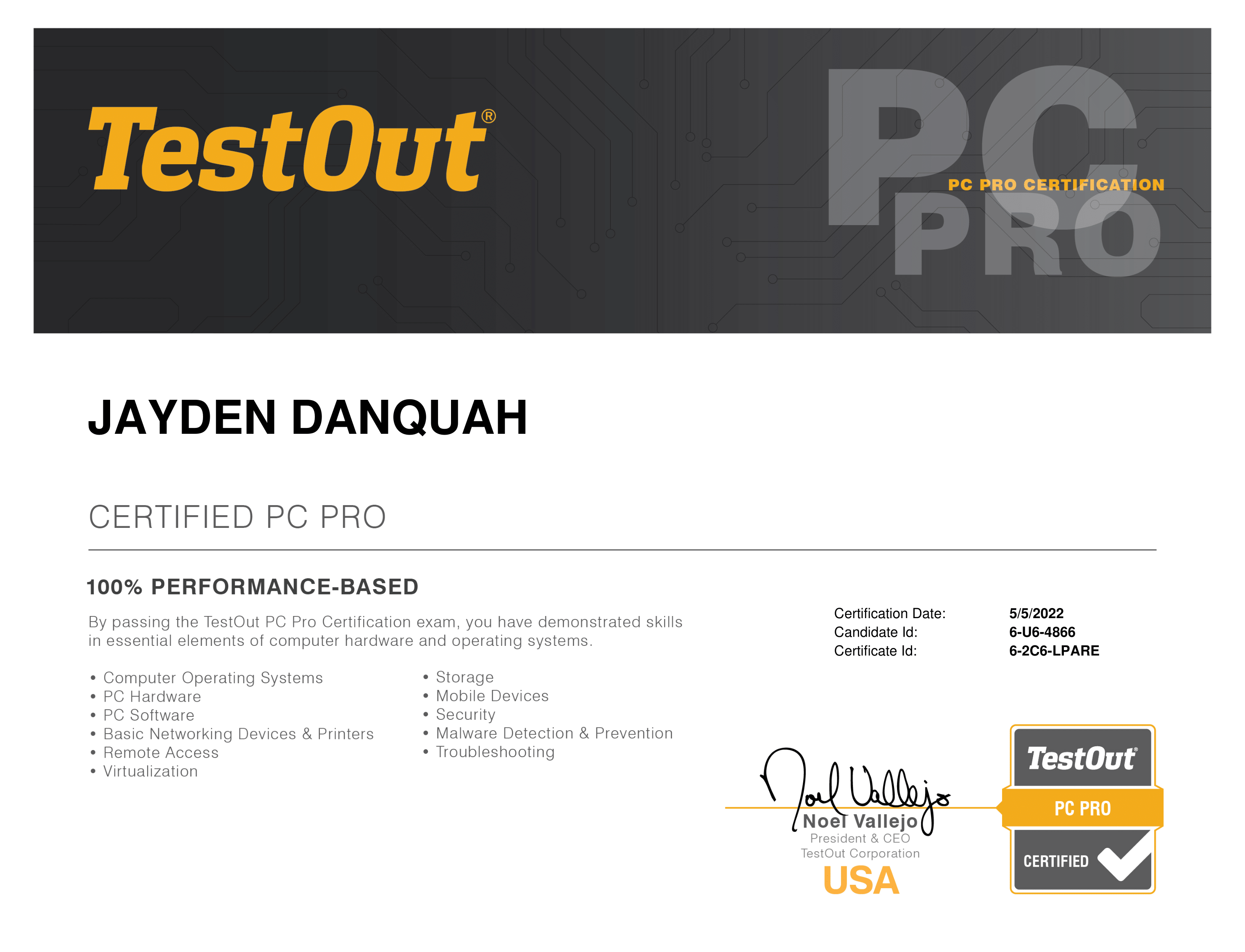 TestOut PC Pro